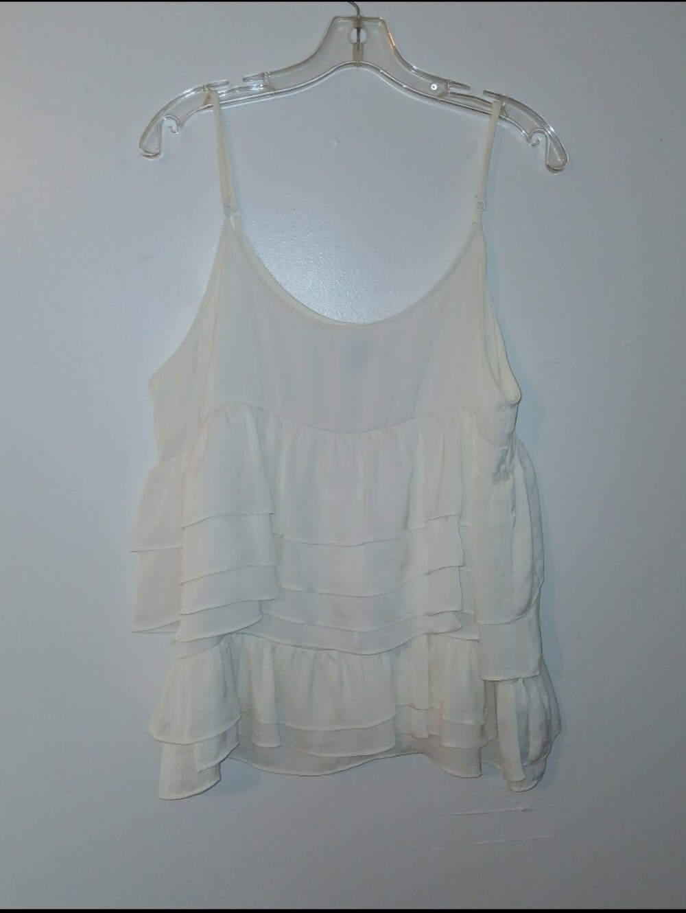 Who What Wear Cream Layered Ruffle Camisole
